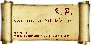 Kvasznicza Polikárp névjegykártya